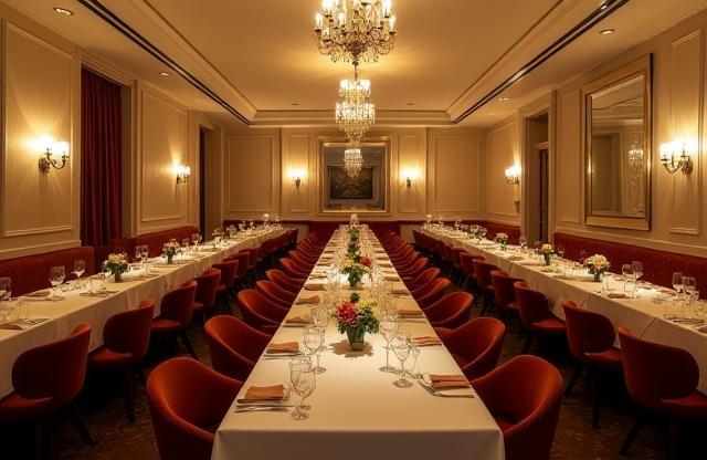 Elegant private dining room setting.