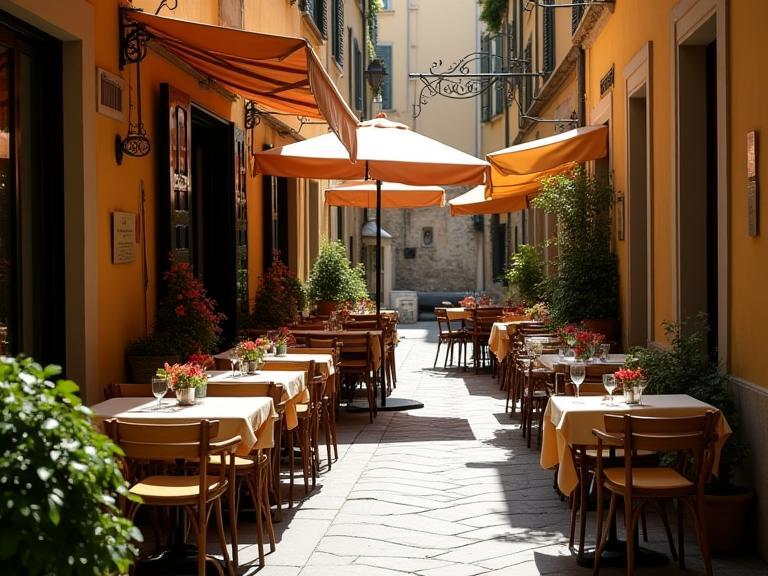View of the outdoor seating area.